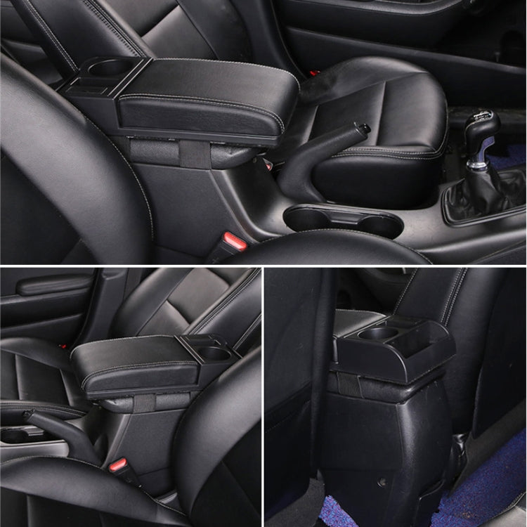 Car Multi-functional Dual USB Armrest Box Booster Pad, Microfiber Leather Straight Type (Black White) - Seat Accessories by PMC TechLife | Online Shopping South Africa | PMC TechLife | Buy Now Pay Later Mobicred