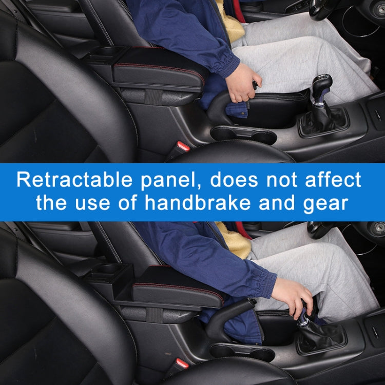 Car Multi-functional Dual USB Armrest Box Booster Pad, Microfiber Leather Straight Type (Black White) - Seat Accessories by PMC TechLife | Online Shopping South Africa | PMC TechLife | Buy Now Pay Later Mobicred