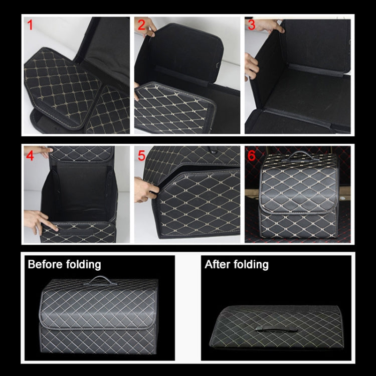 Car Trunk Foldable Storage Box, Checkered Large Size: 54 x 32 x 30cm (Beige) - Stowing Tidying by PMC Jewellery | Online Shopping South Africa | PMC Jewellery | Buy Now Pay Later Mobicred