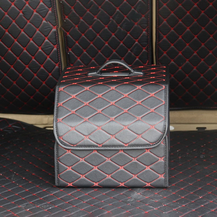Car Trunk Foldable Storage Box, Rhombic Grid Small Size: 33 x 32 x 30cm (Black Red) - Stowing Tidying by PMC Jewellery | Online Shopping South Africa | PMC Jewellery | Buy Now Pay Later Mobicred