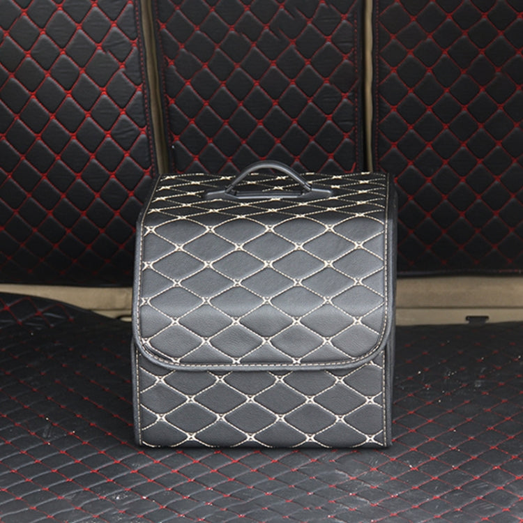 Car Trunk Foldable Storage Box, Rhombic Grid Small Size: 33 x 32 x 30cm (Beige) - Stowing Tidying by PMC Jewellery | Online Shopping South Africa | PMC Jewellery | Buy Now Pay Later Mobicred