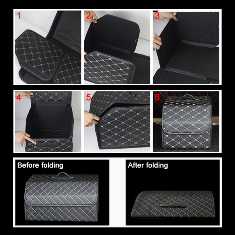 Car Trunk Foldable Storage Box, Rhombic Grid Small Size: 33 x 32 x 30cm (Coffee) - Stowing Tidying by PMC Jewellery | Online Shopping South Africa | PMC Jewellery | Buy Now Pay Later Mobicred