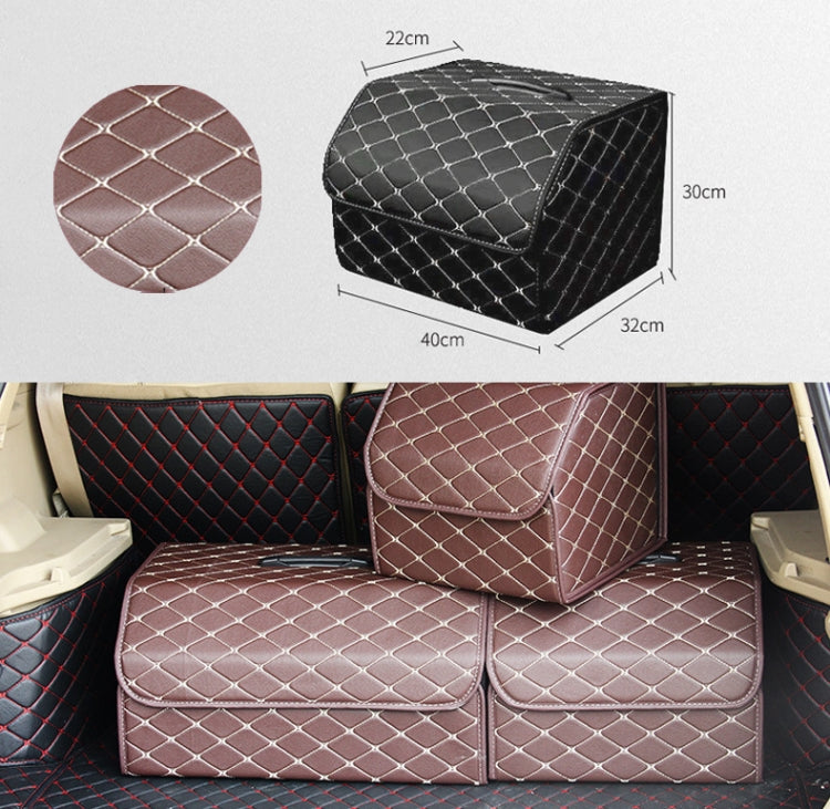 Car Trunk Foldable Storage Box, Rhombic Grid Middle Size: 40 x 32 x 30cm (Coffee) - free shipping - PMC Jewellery - Order now!