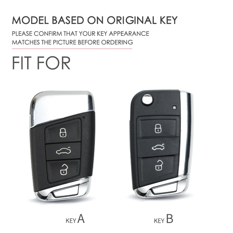 Hallmo Car Female Style Cowhide Leather Key Protective Cover for Volkswagen, A Type(Sky Blue) - free shipping - PMC TechLife - Order now!