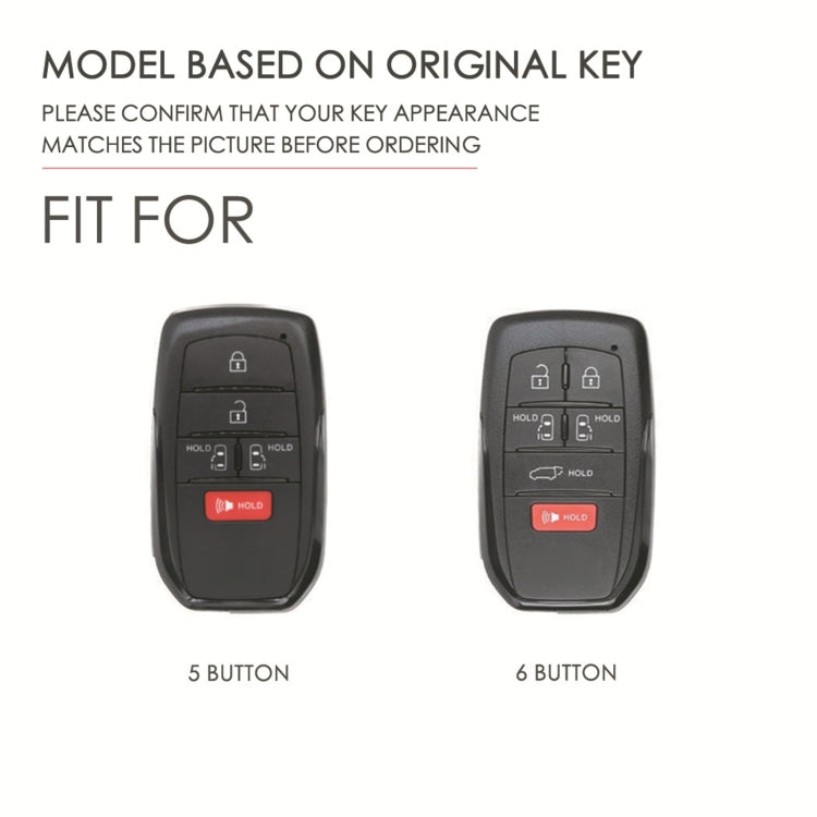 Hallmo Car Genuine Leather Key Protective Cover for Toyota Sienna 5-button(Black) - Car Key Cases by Hallmo | Online Shopping South Africa | PMC Jewellery | Buy Now Pay Later Mobicred