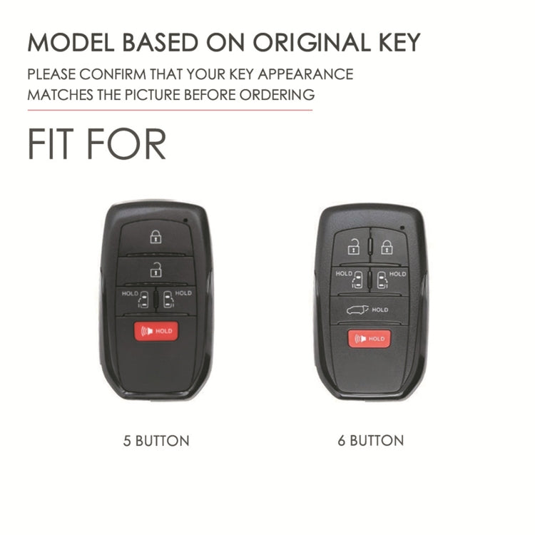 Hallmo Car Genuine Leather Key Protective Cover for Toyota Sienna 6-button(Blue) - Car Key Cases by Hallmo | Online Shopping South Africa | PMC TechLife | Buy Now Pay Later Mobicred