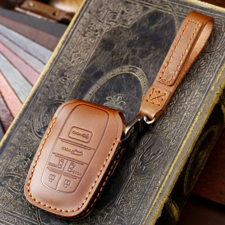Hallmo Car Genuine Leather Key Protective Cover for Toyota Sienna 6-button(Blue) - Car Key Cases by Hallmo | Online Shopping South Africa | PMC TechLife | Buy Now Pay Later Mobicred