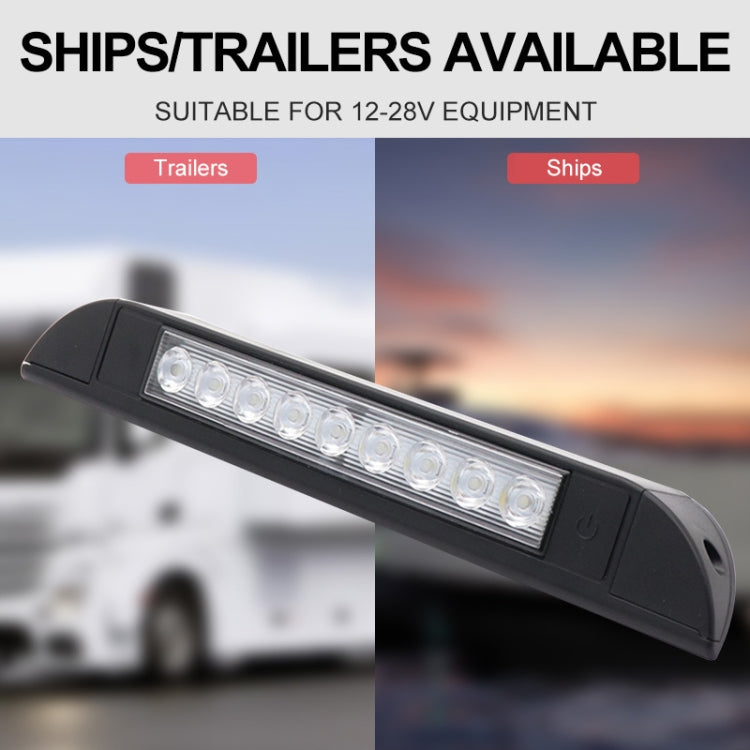 RV / Yacht Awning LED Strip Light DC12-28V with 9 LEDs Lamp Beads (Black) - Dome Lights by PMC Jewellery | Online Shopping South Africa | PMC Jewellery | Buy Now Pay Later Mobicred