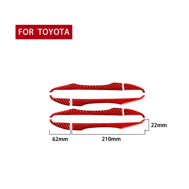8 PCS / Set Carbon Fiber Car Outer Handle Decorative Sticker for Toyota Corolla 2014-2018,Left and Right Drive Universal(Red) - Decorative Sticker by PMC TechLife | Online Shopping South Africa | PMC TechLife | Buy Now Pay Later Mobicred