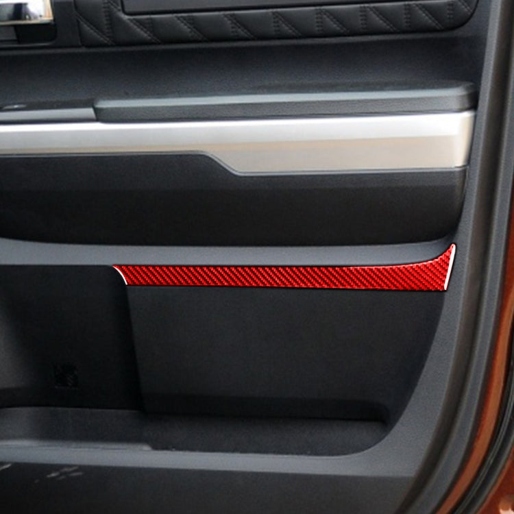 4 PCS / Set Carbon Fiber Car Door Panel Decorative Sticker for Toyota Tundra 2014-2018,Left and Right Drive Universal (Red) - Car Interior Mouldings by PMC Jewellery | Online Shopping South Africa | PMC Jewellery | Buy Now Pay Later Mobicred