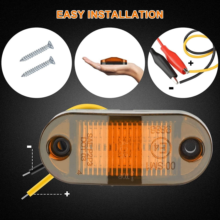 10 PCS MK-019 Car / Truck 6LEDs Side Marker Indicator Lights Bulb Lamp (Yellow Light) - free shipping - PMC TechLife - Order now!