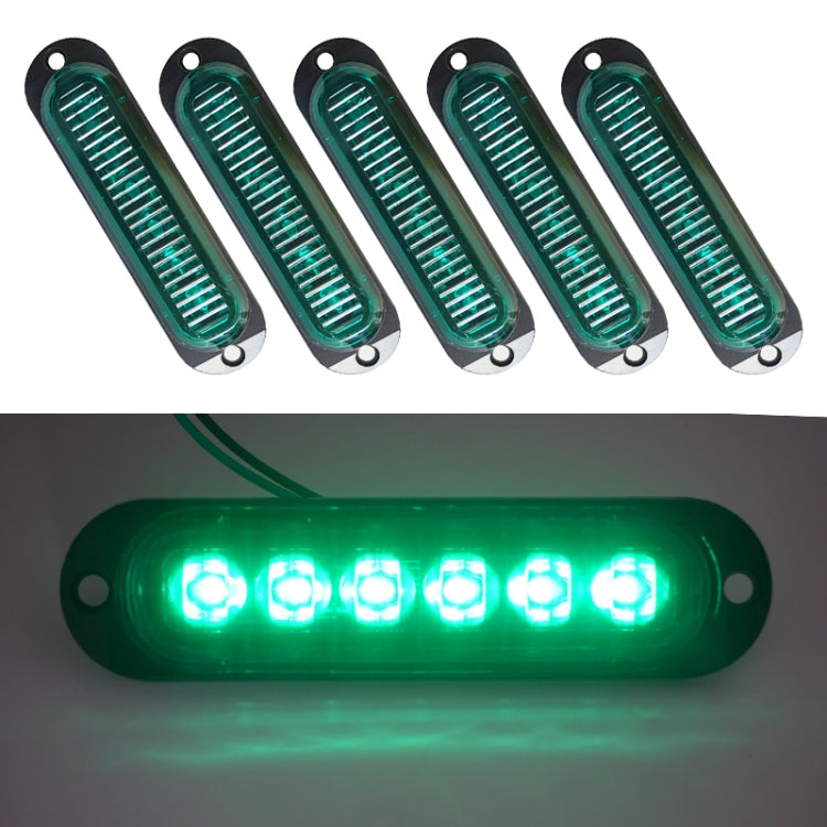 5 PCS MK-093 Car / Truck 6LEDs Side Marker Indicator Lights Bulb Lamp (Green Light) - Clearance Lights by PMC TechLife | Online Shopping South Africa | PMC TechLife | Buy Now Pay Later Mobicred