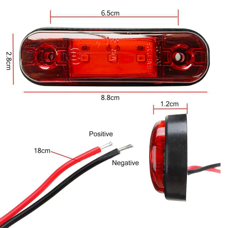 5 PCS MK-327 Car / Truck 3LEDs Side Marker Indicator Light Tail Light (Red Light) - Clearance Lights by PMC TechLife | Online Shopping South Africa | PMC TechLife | Buy Now Pay Later Mobicred