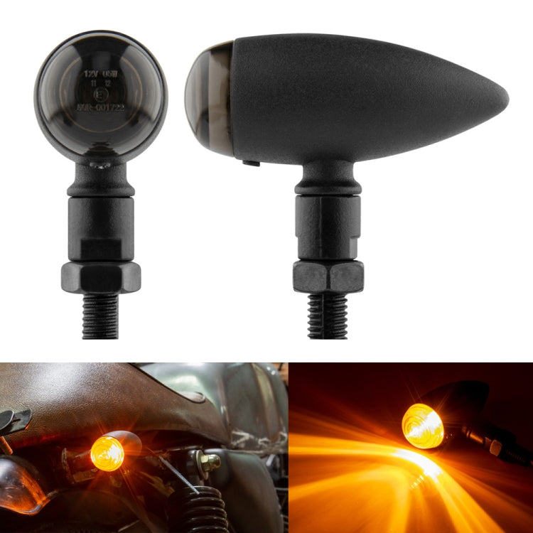 2 PCS KC805 Motorcycle Retro Metal Turn Signal Light (Transparent Black) - Turn Signal by PMC TechLife | Online Shopping South Africa | PMC TechLife | Buy Now Pay Later Mobicred
