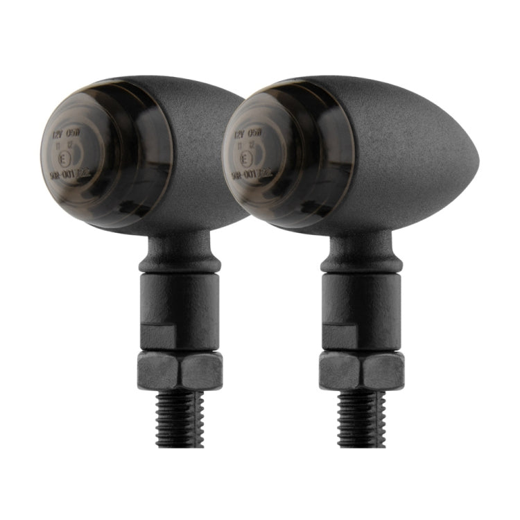2 PCS KC805 Motorcycle Retro Metal Turn Signal Light (Transparent Black) - Turn Signal by PMC TechLife | Online Shopping South Africa | PMC TechLife | Buy Now Pay Later Mobicred