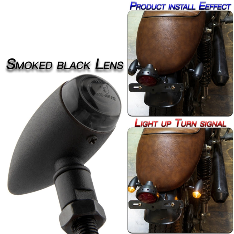 2 PCS KC805 Motorcycle Retro Metal Turn Signal Light (Transparent Black) - Turn Signal by PMC TechLife | Online Shopping South Africa | PMC TechLife | Buy Now Pay Later Mobicred