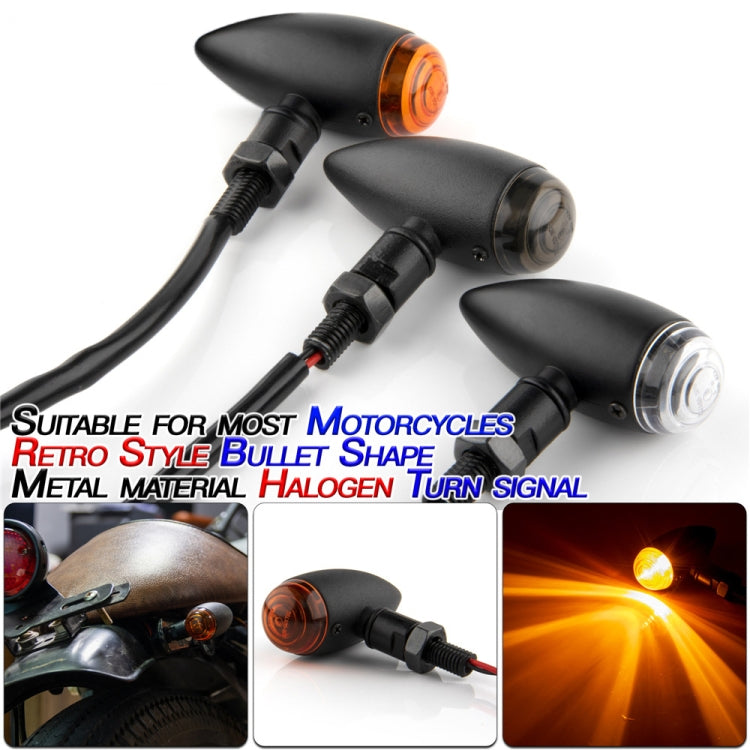 2 PCS KC805 Motorcycle Retro Metal Turn Signal Light (Transparent Black) - Turn Signal by PMC TechLife | Online Shopping South Africa | PMC TechLife | Buy Now Pay Later Mobicred