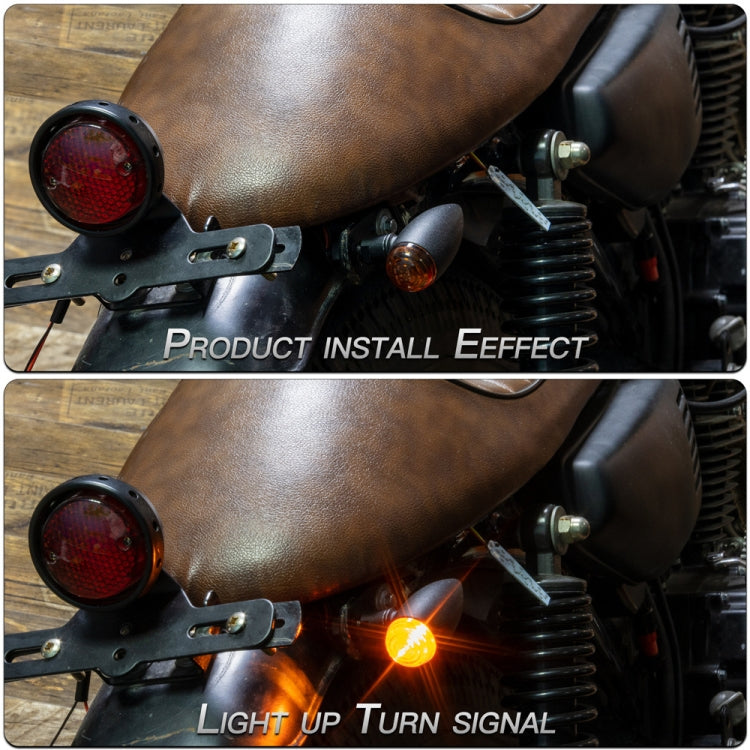 2 PCS KC805 Motorcycle Retro Metal Turn Signal Light (Transparent Black) - Turn Signal by PMC TechLife | Online Shopping South Africa | PMC TechLife | Buy Now Pay Later Mobicred
