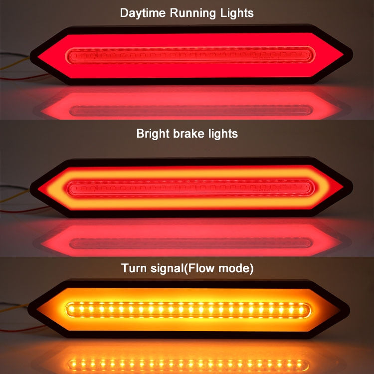 2 PCS Heavy Truck 100LED Two-color Running Water Light Guide Brake Steering Tail Rear Bumper Light - Warning Lights by PMC TechLife | Online Shopping South Africa | PMC TechLife | Buy Now Pay Later Mobicred