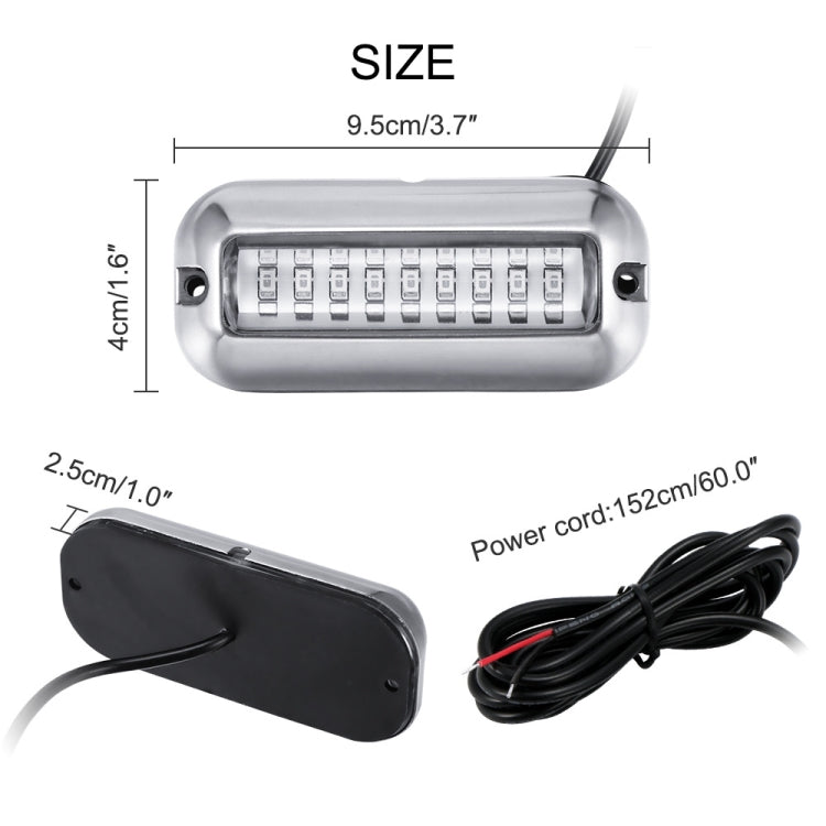 2 PCS MK-027 Ship / Yacht 10-30V 27LEDs Waterproof Stainless Steel Underwater Light(Red Light) - Marine Accessories & Parts by PMC TechLife | Online Shopping South Africa | PMC TechLife | Buy Now Pay Later Mobicred