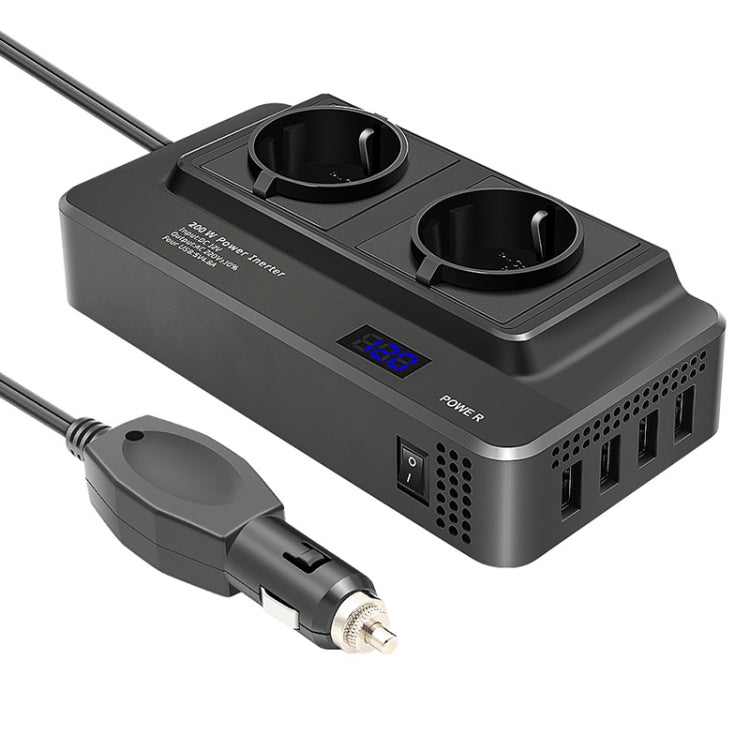 DC12V 200W AC220V Car Smart Multi-functional Digital Display Inverter, EU Plug -  by PMC TechLife | Online Shopping South Africa | PMC TechLife | Buy Now Pay Later Mobicred