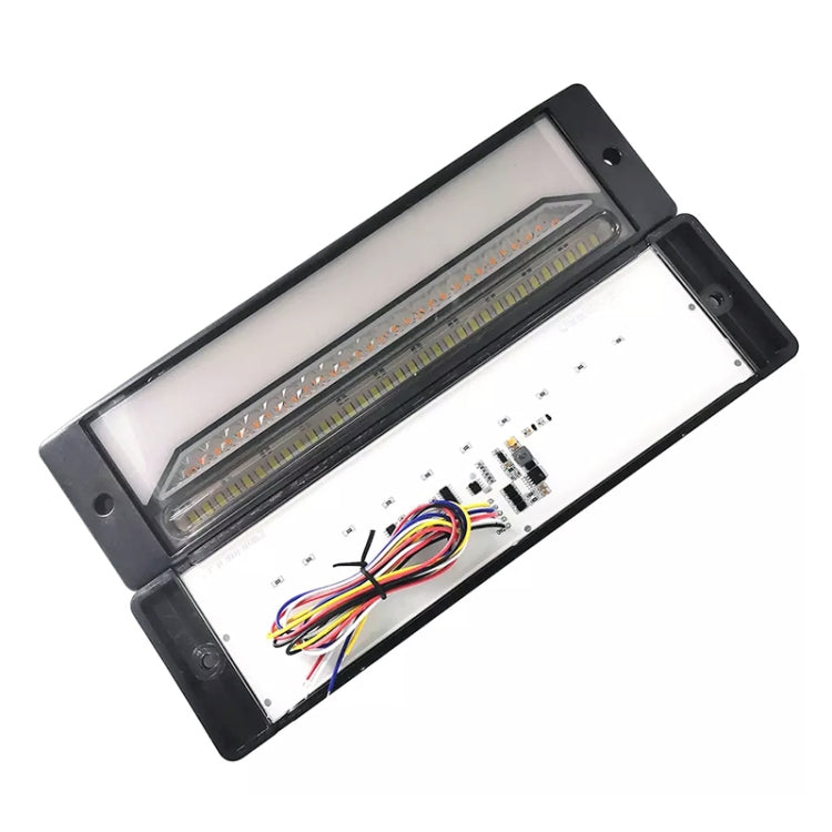 2 PCS Heavy-duty Truck Trailer 147LED Light Guide Three-color Brake Light (Transparent) - Brake Lights by PMC TechLife | Online Shopping South Africa | PMC TechLife | Buy Now Pay Later Mobicred