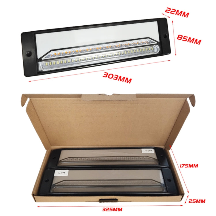 2 PCS Heavy-duty Truck Trailer 147LED Light Guide Three-color Brake Light (Transparent) - Brake Lights by PMC TechLife | Online Shopping South Africa | PMC TechLife | Buy Now Pay Later Mobicred