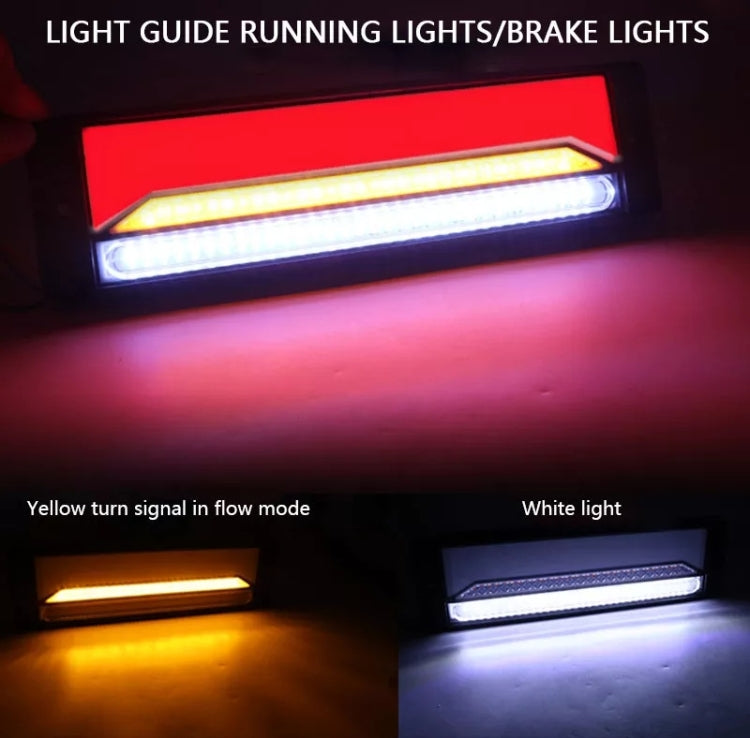 2 PCS Heavy-duty Truck Trailer 147LED Light Guide Three-color Brake Light (Transparent) - Brake Lights by PMC TechLife | Online Shopping South Africa | PMC TechLife | Buy Now Pay Later Mobicred