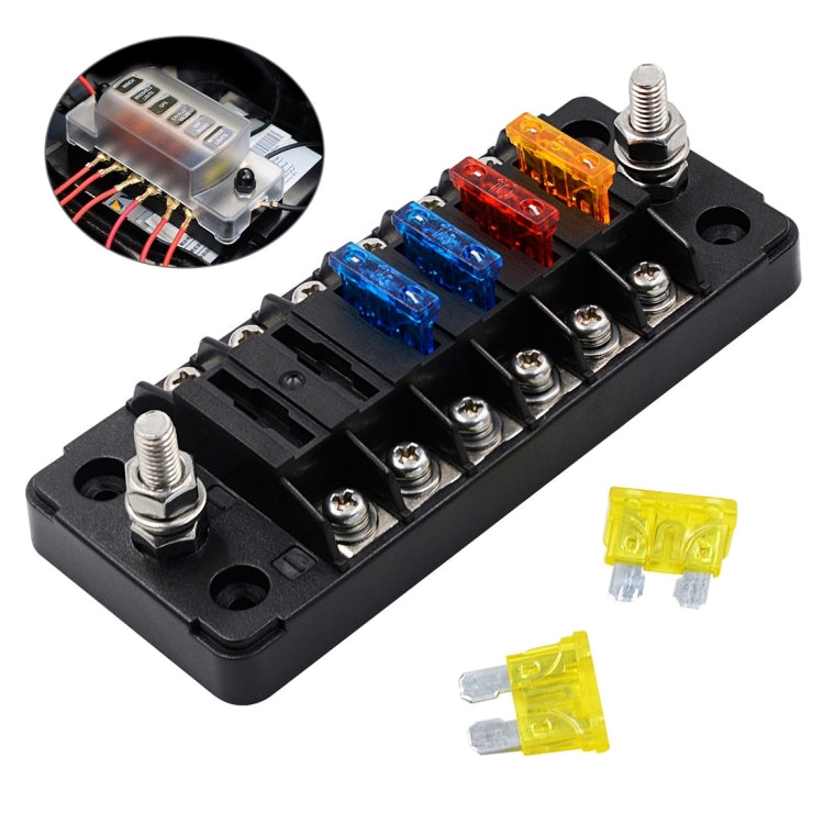 ZH-978A1 FB1901 1 In 6 Out 6 Ways Independent Positive Negative Fuse Box with 12 Fuses for Auto Car Truck Boat - Fuse by PMC Jewellery | Online Shopping South Africa | PMC Jewellery | Buy Now Pay Later Mobicred