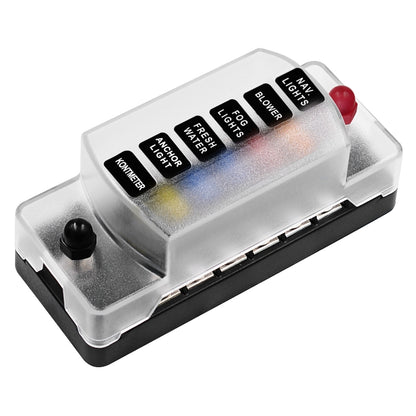 ZH-978A1 FB1901 1 In 6 Out 6 Ways Independent Positive Negative Fuse Box with 12 Fuses for Auto Car Truck Boat - Fuse by PMC Jewellery | Online Shopping South Africa | PMC Jewellery | Buy Now Pay Later Mobicred