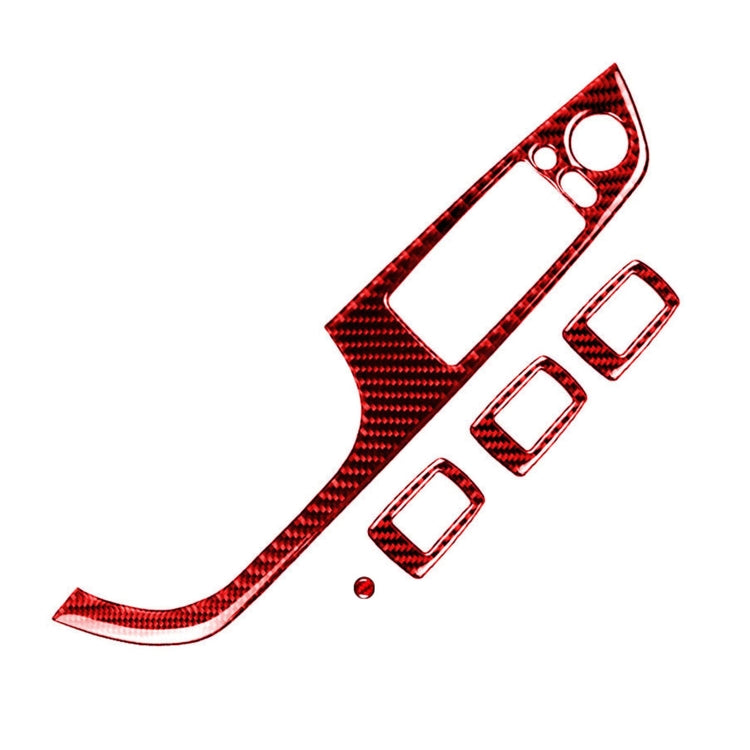 5 PCS Set For BMW 3 Series E90 Carbon Fiber Car Left Drive Window Lift Panel Decorative Sticker, Diameter: 35.8cm (Red) - Car Interior Mouldings by PMC TechLife | Online Shopping South Africa | PMC TechLife | Buy Now Pay Later Mobicred