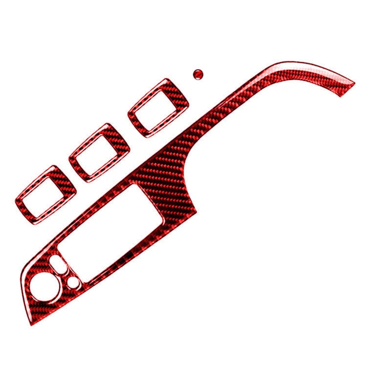 5 PCS Set For BMW 3 Series E90 Carbon Fiber Car Left Drive Window Lift Panel Decorative Sticker, Diameter: 35.8cm (Red) - Car Interior Mouldings by PMC TechLife | Online Shopping South Africa | PMC TechLife | Buy Now Pay Later Mobicred