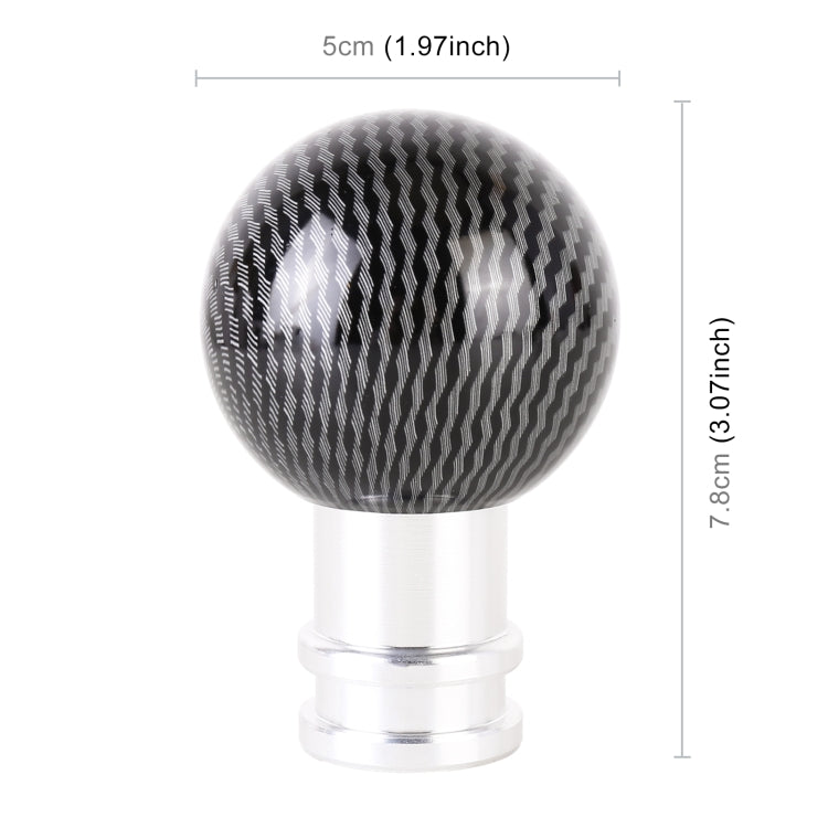 Universal Car Carbon Fiber Texture Metal Gear Shift Knob (Silver Black) - Shift Knob by PMC Jewellery | Online Shopping South Africa | PMC Jewellery | Buy Now Pay Later Mobicred