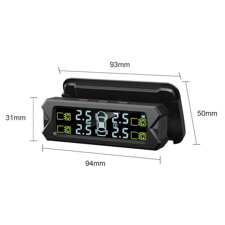 Car High Precision Solar Charging Tire Pressure Monitoring System TPMS, Built-in Beep Sensor - free shipping - PMC TechLife - Order now!