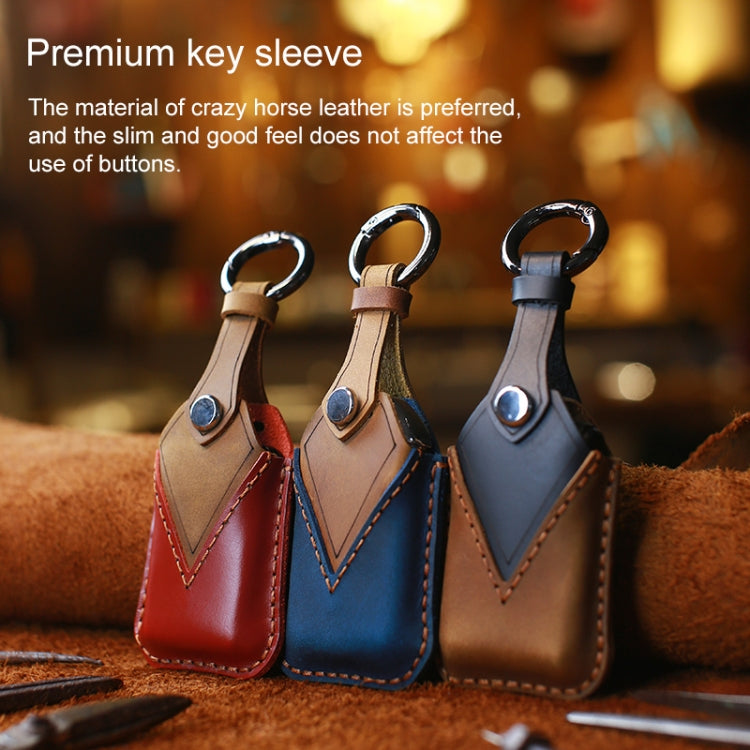 For Honda Car Cowhide Leather Key Protective Cover Key Case, Two Keys Version (Brown) - Car Key Cases by PMC TechLife | Online Shopping South Africa | PMC TechLife | Buy Now Pay Later Mobicred