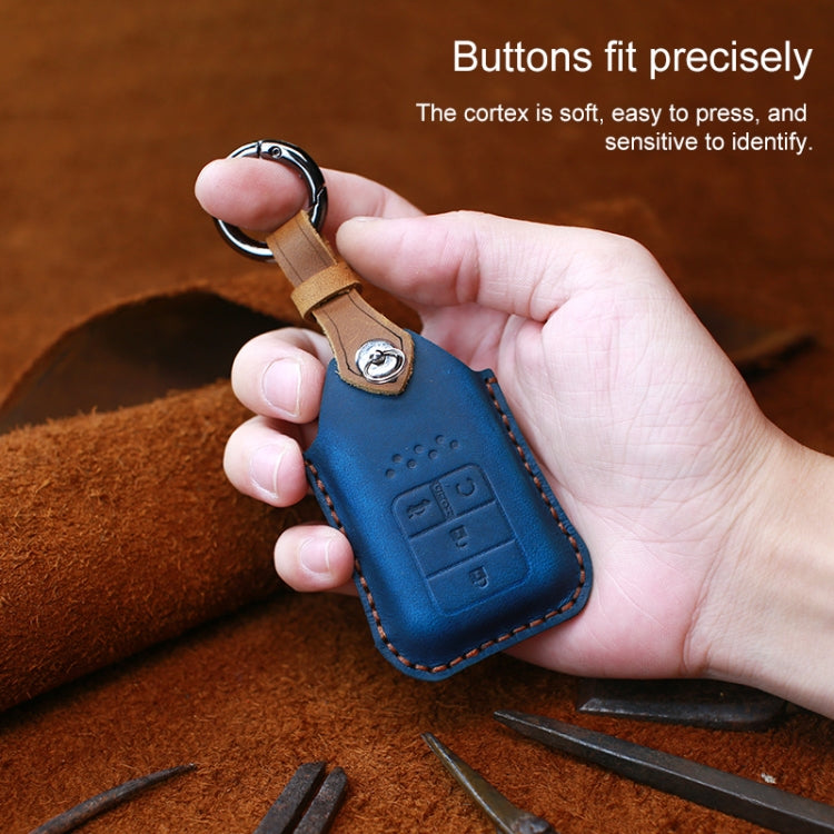For Honda Car Cowhide Leather Key Protective Cover Key Case, Three Keys Tailgate Version (Red) - Car Key Cases by PMC Jewellery | Online Shopping South Africa | PMC Jewellery | Buy Now Pay Later Mobicred