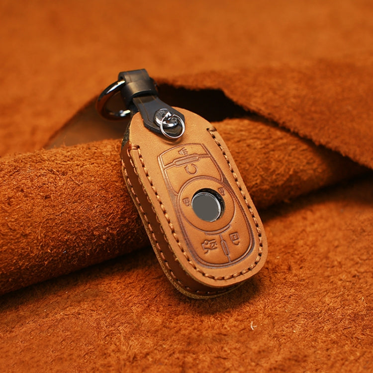 For Buick Car Cowhide Leather Key Protective Cover Key Case, Six Keys Version (Brown) - Car Key Cases by PMC TechLife | Online Shopping South Africa | PMC TechLife | Buy Now Pay Later Mobicred