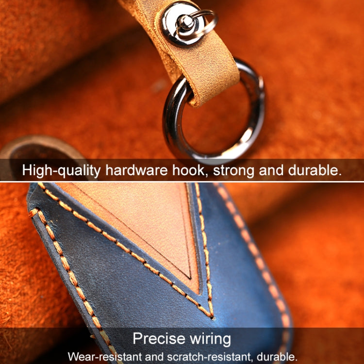 For Kia Old Style Car Cowhide Leather Key Protective Cover Key Case (Red) - Car Key Cases by PMC Jewellery | Online Shopping South Africa | PMC Jewellery | Buy Now Pay Later Mobicred