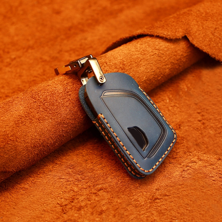 For Cadillac New Style Car Cowhide Leather Key Protective Cover Key Case (Blue) - Car Key Cases by PMC Jewellery | Online Shopping South Africa | PMC Jewellery | Buy Now Pay Later Mobicred