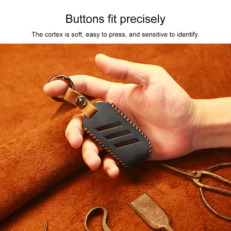 For Kia Car Cowhide Leather Key Protective Cover Key Case, Round Version (Brown) - free shipping - PMC Jewellery - Order now!