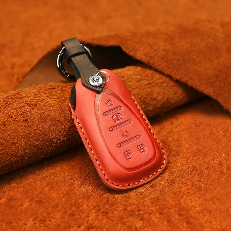 For Chevrolet Car Cowhide Leather Key Protective Cover Key Case, Five Keys Version (Red) - Car Key Cases by PMC Jewellery | Online Shopping South Africa | PMC Jewellery | Buy Now Pay Later Mobicred
