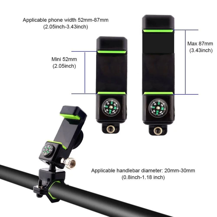 Bicycle / Motorcycle Anti-theft Anti-take Off Mobile Phone Holder with Light (Green) - free shipping - PMC TechLife - Order now!
