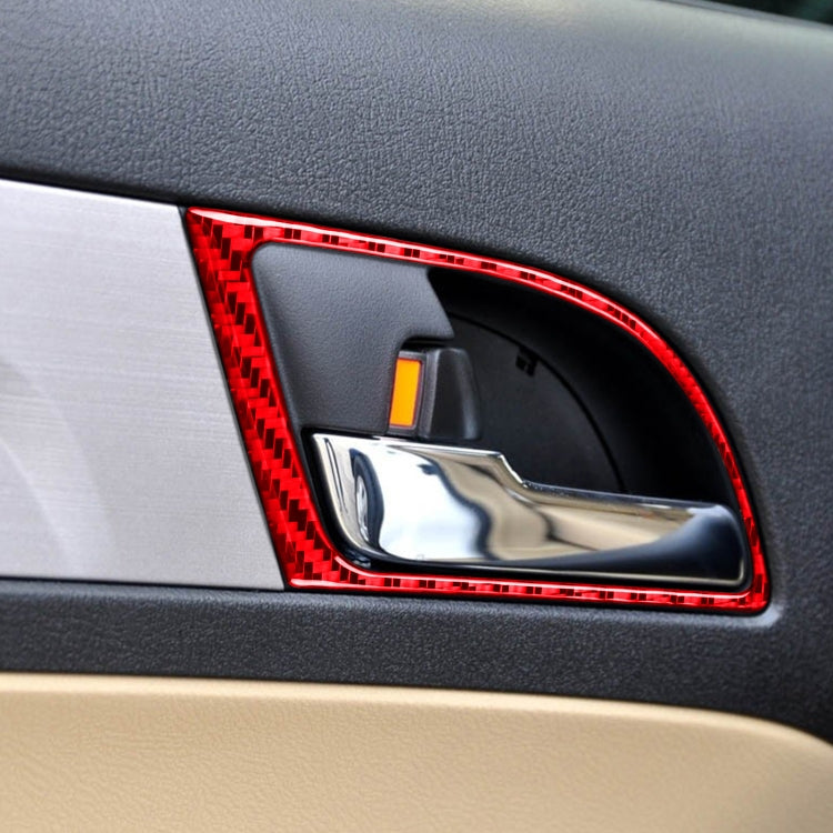 4 PCS Set for Honda CRV 2007-2011 Carbon Fiber Car Inner Handle Frame Decorative Sticker,Left and Right Drive Universal (Red) - free shipping - PMC TechLife - Order now!