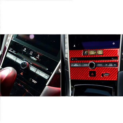 Car Carbon Fiber B Style CD Console Panel Decorative Sticker for Infiniti Q50 2014-2020, Right Drive(Red) - Car Interior Mouldings by PMC Jewellery | Online Shopping South Africa | PMC Jewellery | Buy Now Pay Later Mobicred