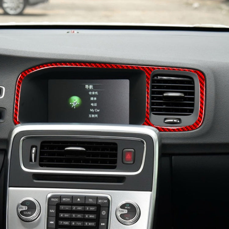 Car Carbon Fiber Navigation Frame Decorative Sticker for Volvo V60 2010-2017, Left Drive(Red) - Car Interior Mouldings by PMC Jewellery | Online Shopping South Africa | PMC Jewellery | Buy Now Pay Later Mobicred