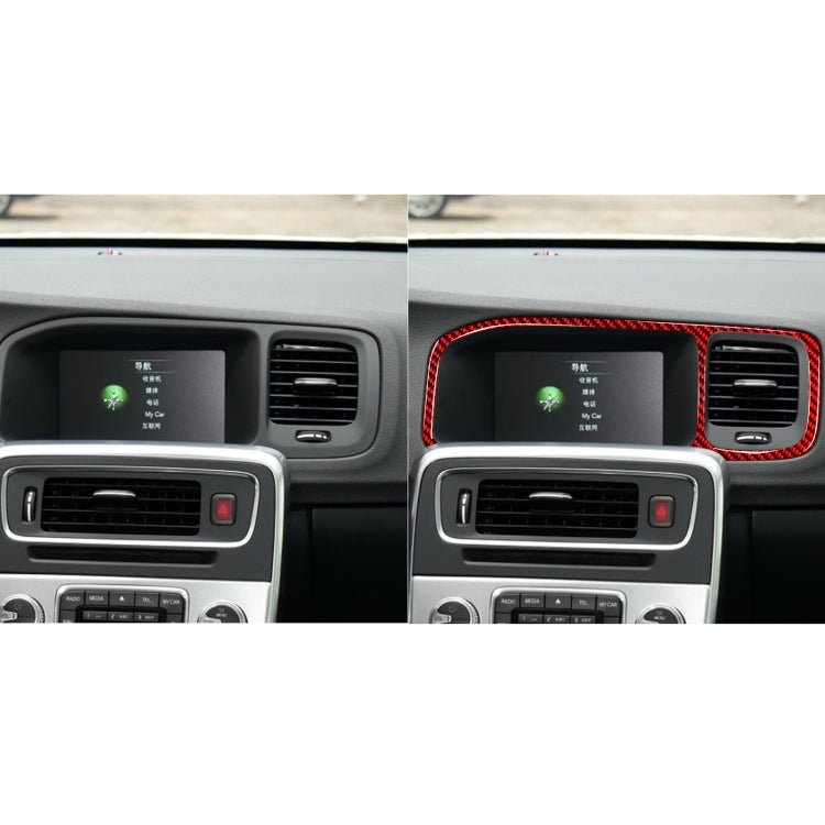 Car Carbon Fiber Navigation Frame Decorative Sticker for Volvo V60 2010-2017, Left Drive(Red) - Car Interior Mouldings by PMC Jewellery | Online Shopping South Africa | PMC Jewellery | Buy Now Pay Later Mobicred