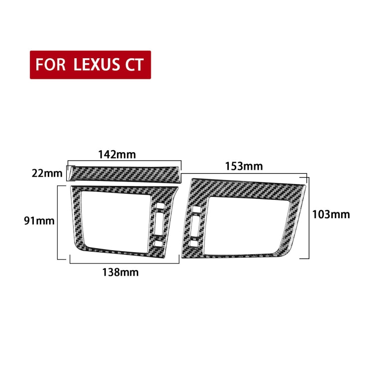 Car Carbon Fiber Left and Right Air Outlet Decorative Sticker for Lexus CT 2011-2017, Left Drive - Car Interior Mouldings by PMC Jewellery | Online Shopping South Africa | PMC Jewellery | Buy Now Pay Later Mobicred