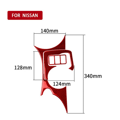 3 in 1 Car Carbon Fiber Center Console Water Cup Holder Panel Decorative Sticker for Nissan 370Z / Z34 2009-, Left and Right Drive Universal (Red) - Car Interior Mouldings by PMC Jewellery | Online Shopping South Africa | PMC Jewellery | Buy Now Pay Later Mobicred