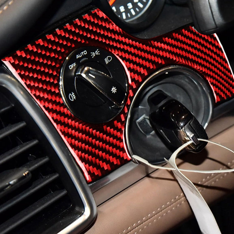 Car Carbon Fiber Key Hole Decorative Sticker for Porsche Panamera, Left Drive (Red) - Car Interior Mouldings by PMC Jewellery | Online Shopping South Africa | PMC Jewellery | Buy Now Pay Later Mobicred