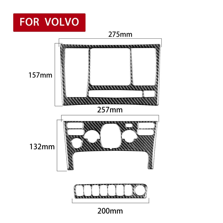 Car Carbon Fiber Control Panel Set B Decorative Sticker for Volvo XC90 2003-2014, Left and Right Drive Universal - Car Interior Mouldings by PMC Jewellery | Online Shopping South Africa | PMC Jewellery | Buy Now Pay Later Mobicred